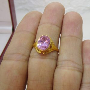 Nhẫn vàng tây nữ đá hồng 2